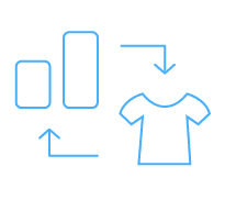 Bar chart and tshirt icon representing Catalog Enrichment and Smart Search